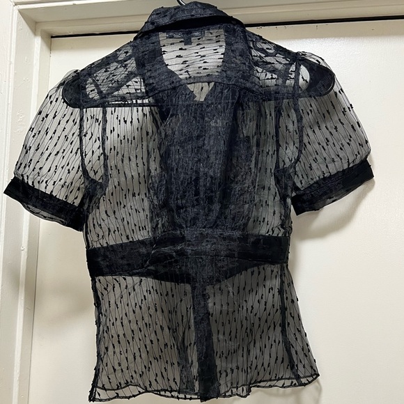 🚫SOLD🚫 Vintage Betsey Johnson New York Sheer Button Up Collared - Picture 3 of 4